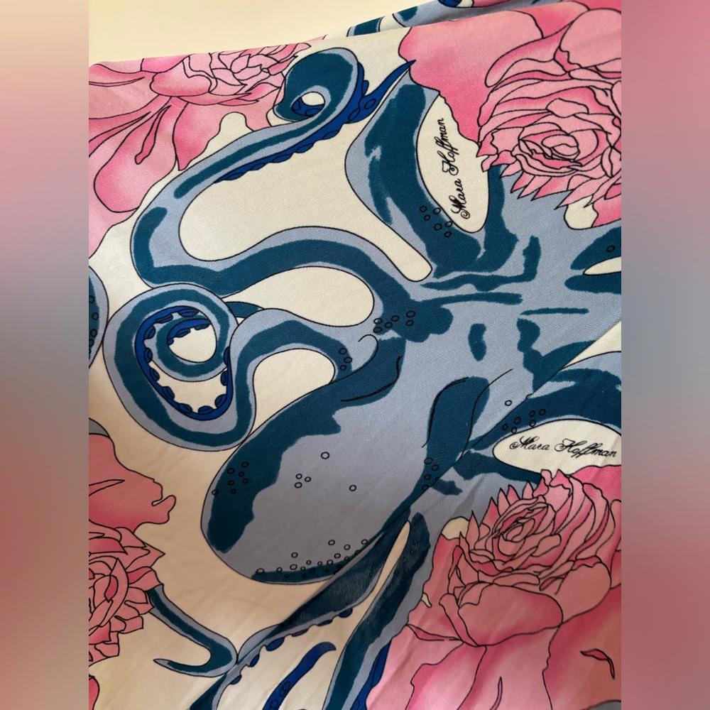 Unique Rose & Octopus Print Silk Jersey Dress by Mara Hoffman